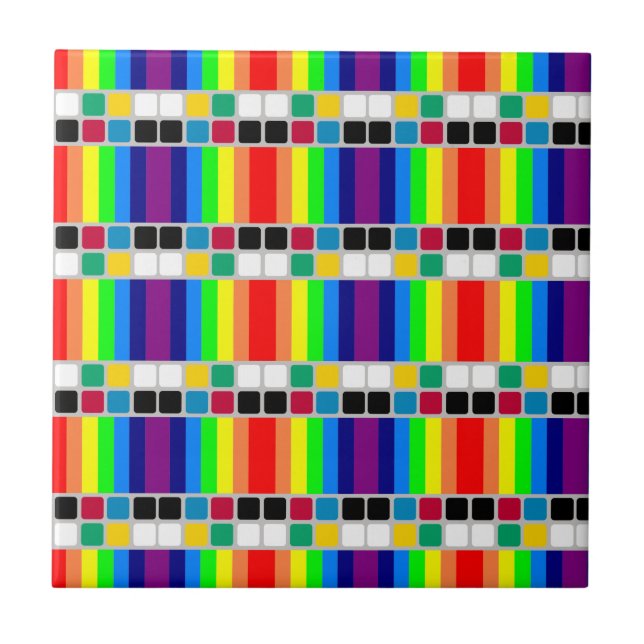 Keramikfliese Bunte Farben Quadratisch  (Vorderseite)