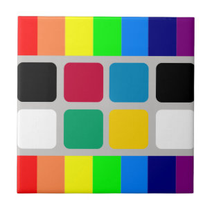 Keramikfliese Bunte Farben Quadratisch