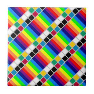 Keramikfliese Bunte Farben Streifen