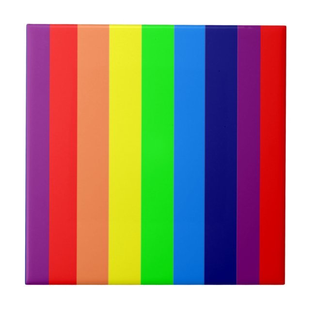 Keramikfliese Bunte Farben Streifen (Vorderseite)