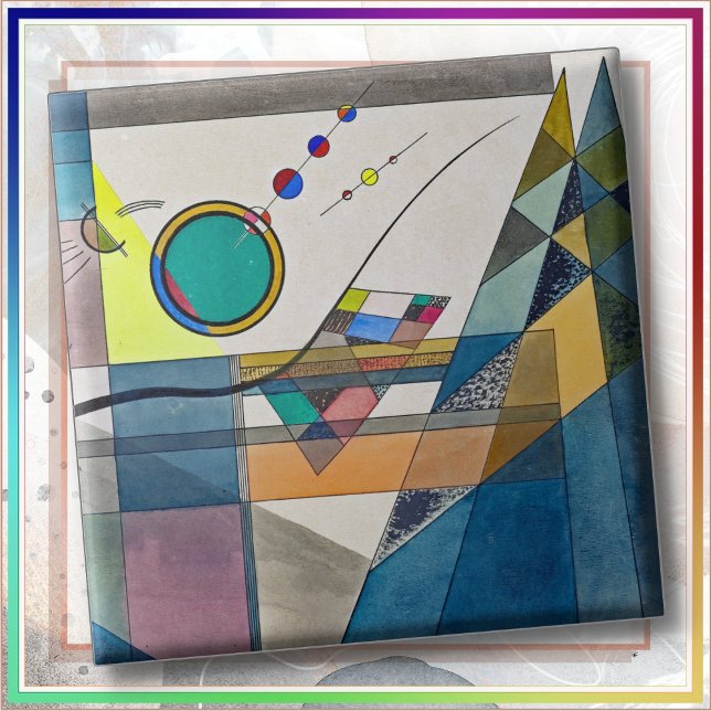 KERAMIKFLIESE - "Grün" - Wassily Kandinsky (This Ceramic Tile features an abstract art image entitled "Green" by Kandinsky.)