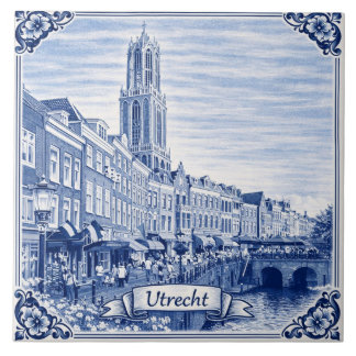 Keramikfliese im Utrecht Delft-Blau-Stil