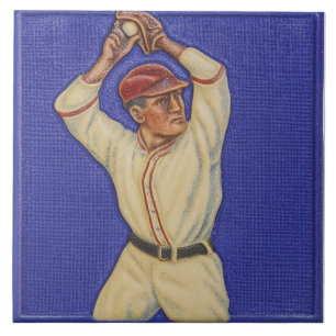 Keramikfliese im Vintage-Baseball-Design