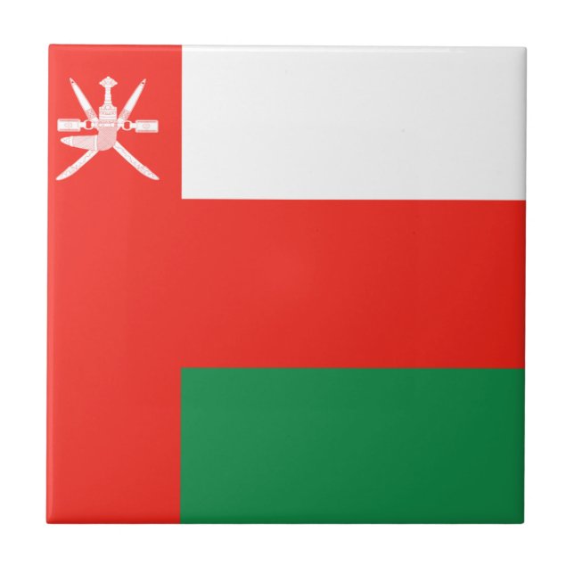 Keramikfliese mit Flagge Omans (Vorderseite)