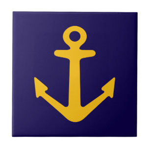 Keramikfliese mit nautischem Anker-Logo