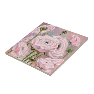 Keramikfliese mit rosa Rosen