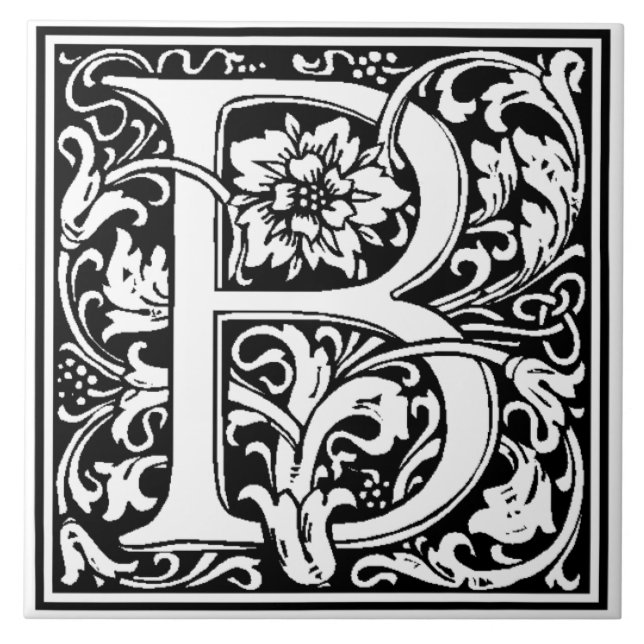 Keramikfliese - Monogramm Buchstabe B (Vorderseite)