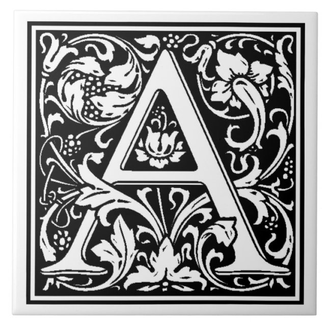 Keramikfliese - Monogrammbuchstabe A (Vorderseite)