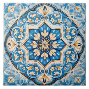 Keramikfliese - Persischer Stil Weiß Blau Beige
