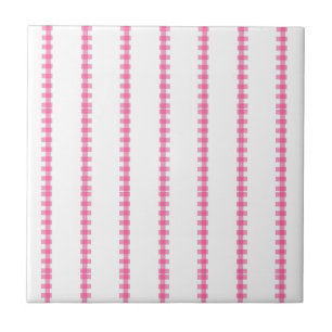 Keramikfliese Rosa und Weiße Streifen Quadratisch