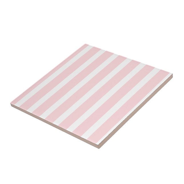 Keramikfliese Rosa & Weiße Streifen (Seite)