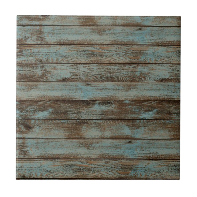 Keramikfliese Rustikal Holz Blau (Vorderseite)