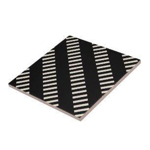 Keramikfliese Schwarz und Beige Streifen