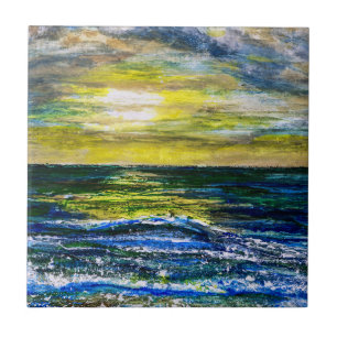 Keramikfliese - Sonnenuntergang am Meer