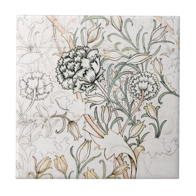 KERAMIKFLIESE: WILLIAM MORRIS : HONEYSUCKLE FLIESE (Vorderseite)
