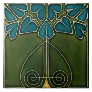 Keramikfliesen - Reproduktion im Jugendstil Fliese