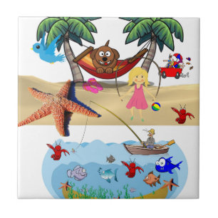 Keramikfliesen Strand Fische Krabben Sand Fliese