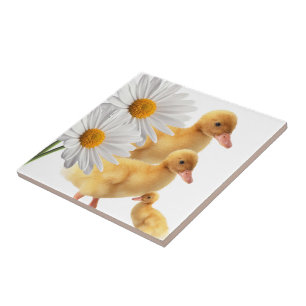 Keramikfliesenente Weiße Blumen Fliese