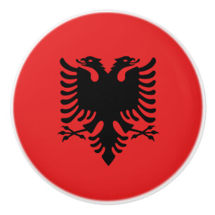 Keramikgriffzug mit Flagge von Albanien Keramikknauf