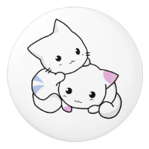 Keramikknauf. Katze.