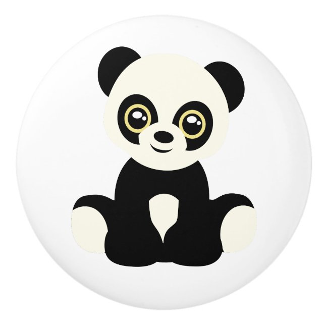 Keramikknauf.Panda Keramikknauf (Vorderseite)