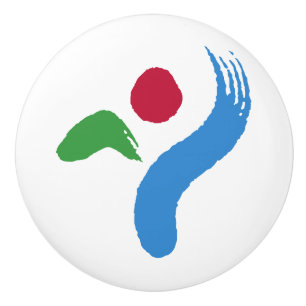 Keramikknopfgriff mit Flagge von Seoul, Südkorea Keramikknauf