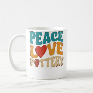 Keramikkünstler Peace Love Töpferei Retro Kaffeetasse