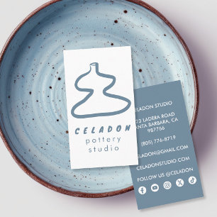 Keramikstudio Elegante handgezeichnete Icons  Visitenkarte