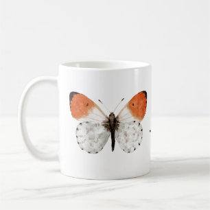 Keramiktasse mit Orangerotem Schmetterlingsdesign Kaffeetasse
