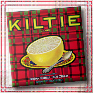 KERAMISCHE FLIESE - "Kiltie" - Kistenetikett
