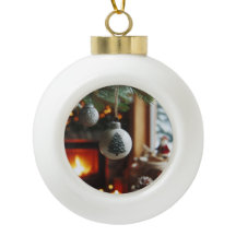 Keramisches Fell - Magische Weihnachtskugel