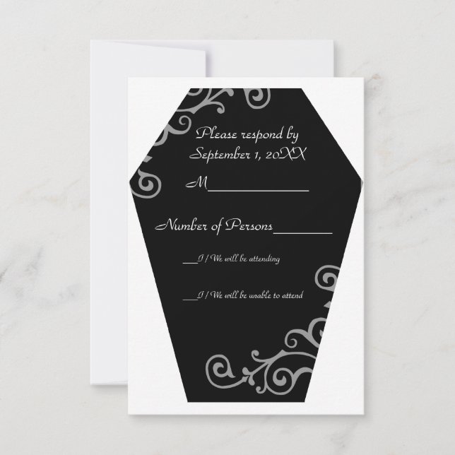 Keranda Ebony (Gray) RSVP-Karte RSVP Karte (Vorderseite)