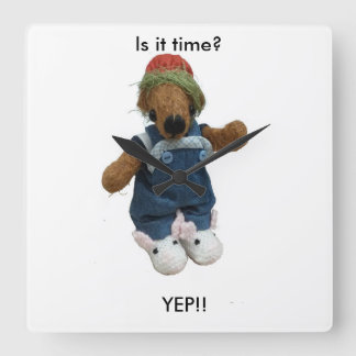 Ker'Dunkedunk Bear Wall Clock Quadratische Wanduhr