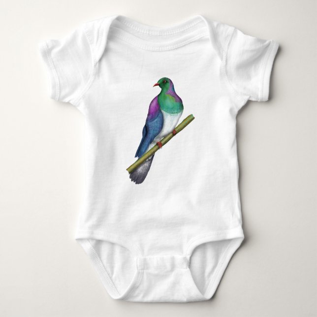 Kereru-Taube Baby Strampler (Vorderseite)