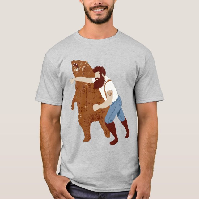 Kerl boxt Bär T-Shirt (Vorderseite)