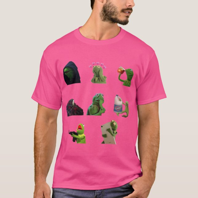 Kermit Meme-Aufkleber-Pack T-Shirt (Vorderseite)
