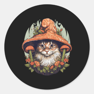 Kernästhetische Pilzkatze Pilz Runder Aufkleber