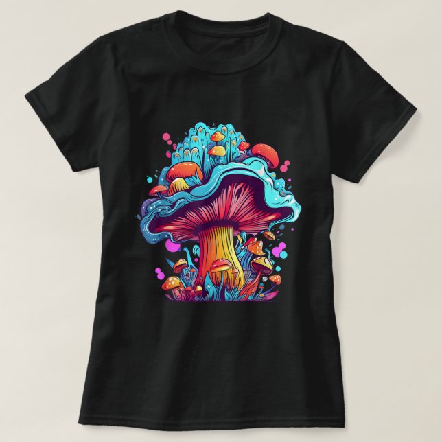 Kernästhetische Pilzpilz-Mykologie T-Shirt (Design vorne)