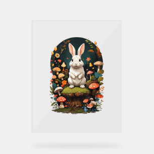 Kernästhetisches Kaninchen Floral Fairycore Fung Acrylschild