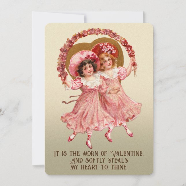 Kernausweis Vintage Valentinenkarte Feiertagskarte (Vorderseite)