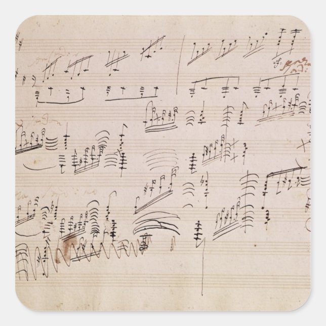 Kernblatt "Mondlicht Sonata" Quadratischer Aufkleber (Vorderseite)