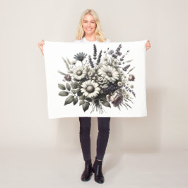KernBlume für Vintage Hütte Fleecedecke