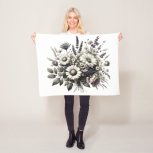 KernBlume für Vintage Hütte Fleecedecke