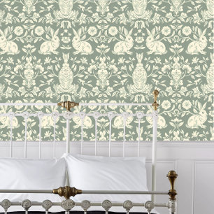 Kernbrennerkaninchen auf dem Schlachtfeld grün Tapete