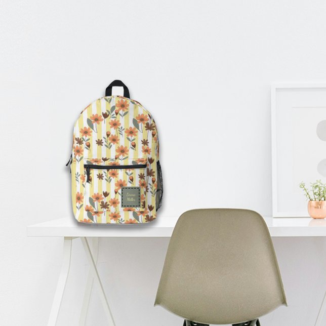 Kernbrennstein Fall Blossom auf Streifen Individue Bedruckter Rucksack (Von Creator hochgeladen)