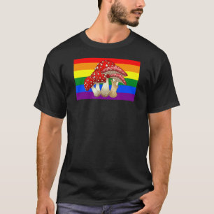 Kerne Mushroom Liebe Gay Pride Flag Mykologie T-Shirt