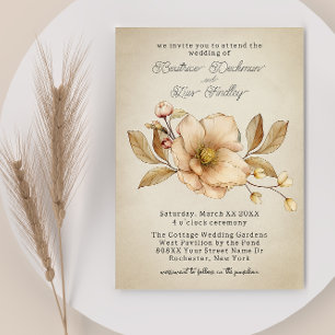 Kerne Wildblume Blüten Rustikale Hochzeit Einladung