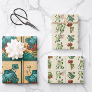 Kernfrosch mit Pilz Geschenkpapier Set