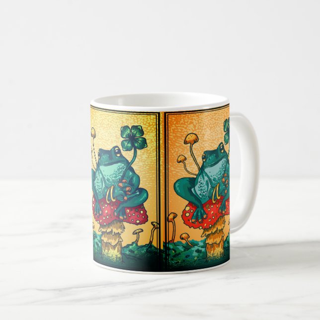 Kernfrosch mit Pilz Kaffeetasse (VorderseiteRechts)