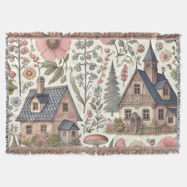 Kerngehäuse Pilz- und Blumenmuster Decke (Vorderseite)